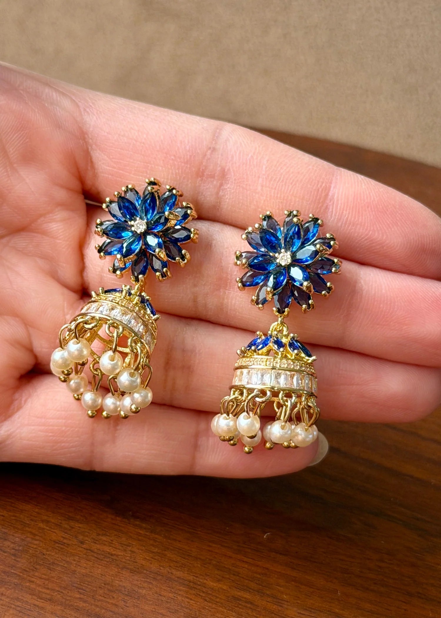Sapphire Floral Jhumki GT88