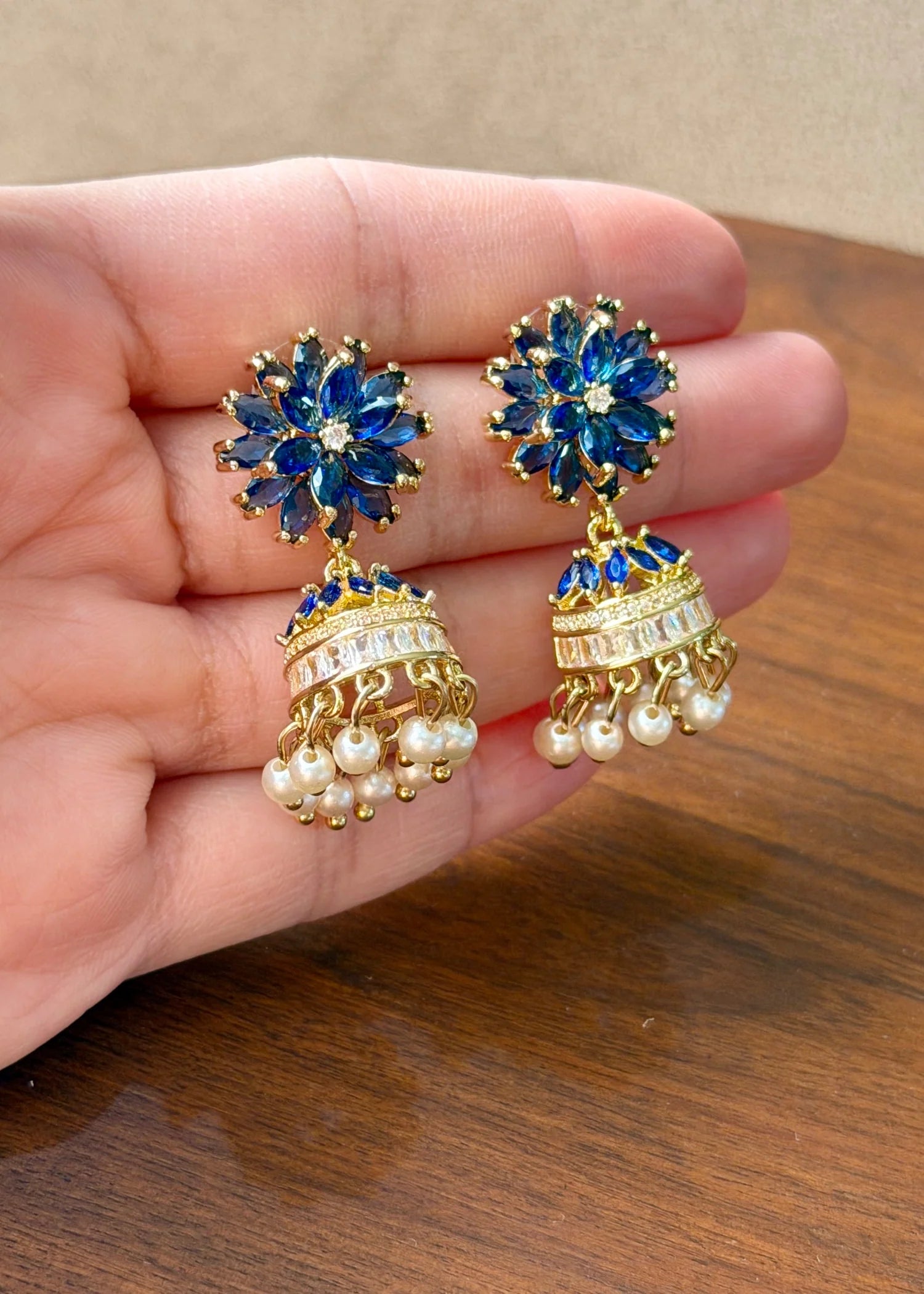 Sapphire Floral Jhumki GT88