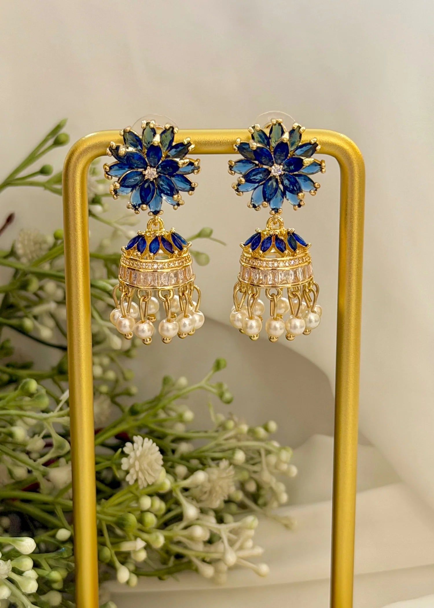 Sapphire Floral Jhumki GT88