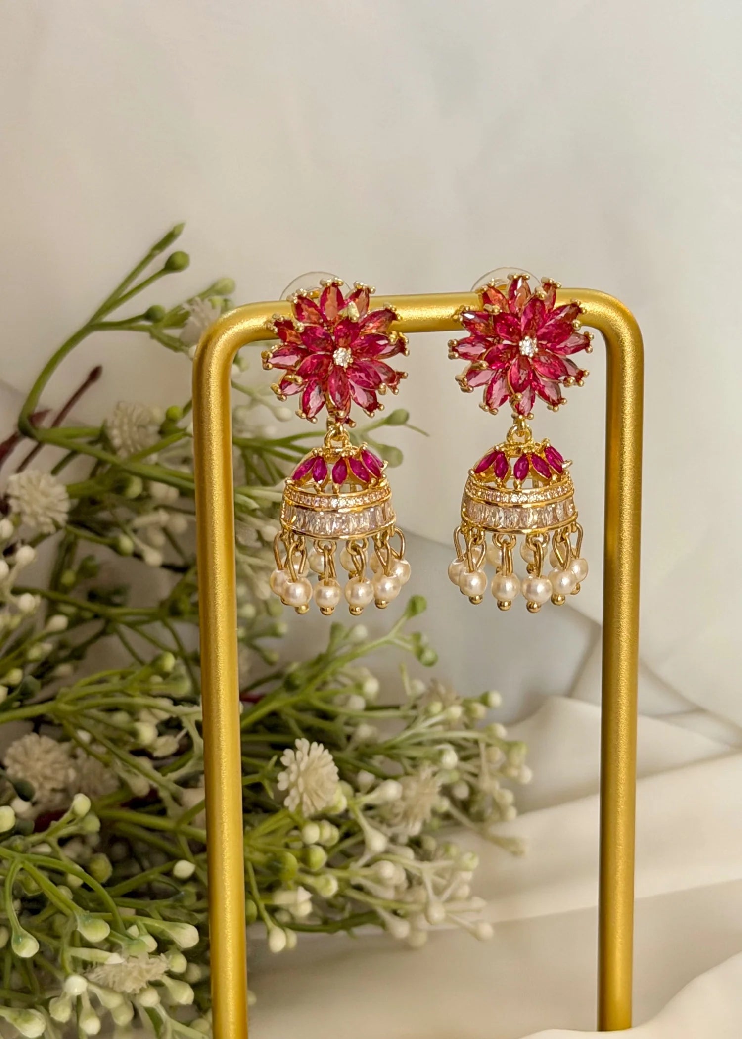 Ruby Floral Jhumki GT86