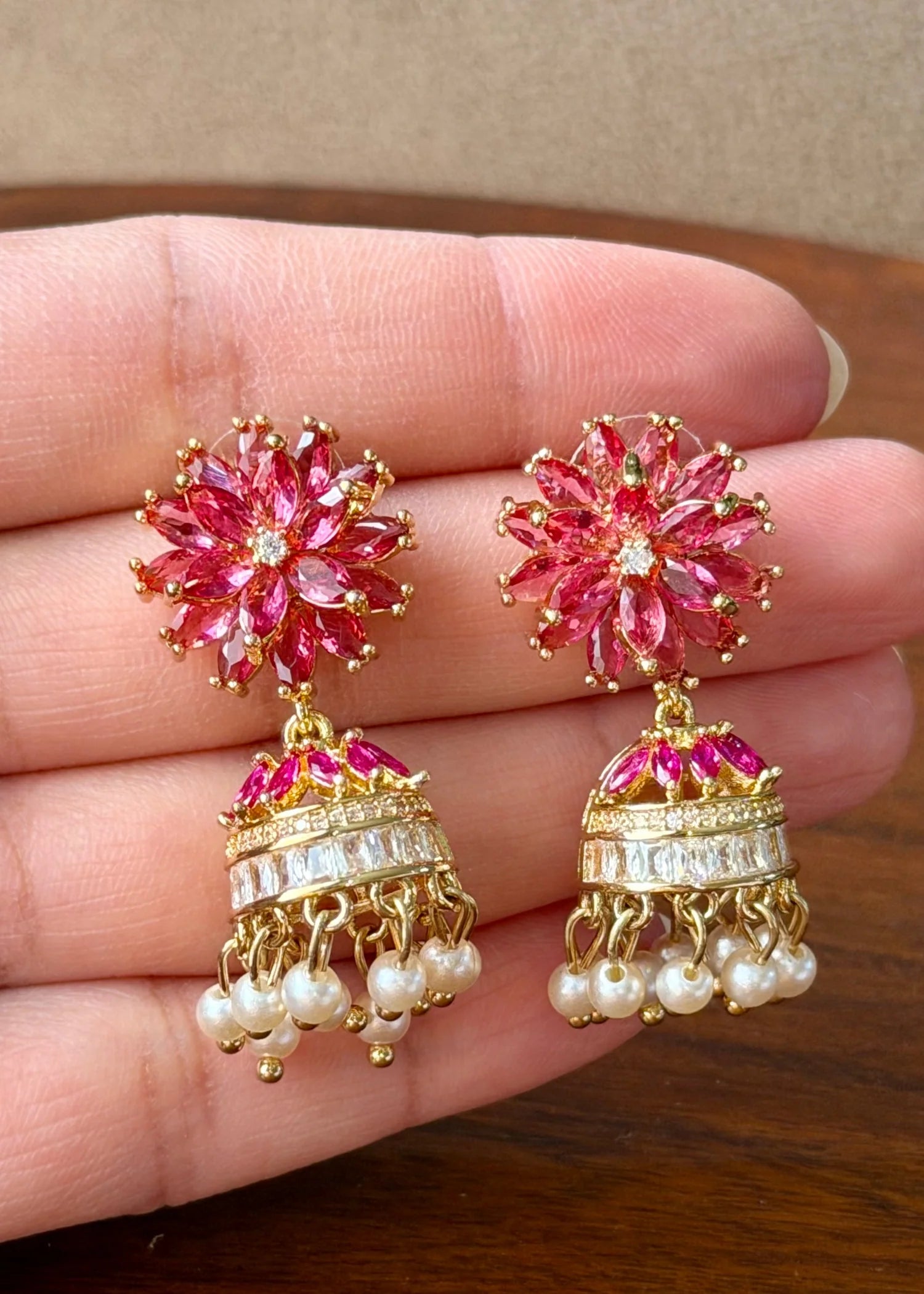 Ruby Floral Jhumki GT86