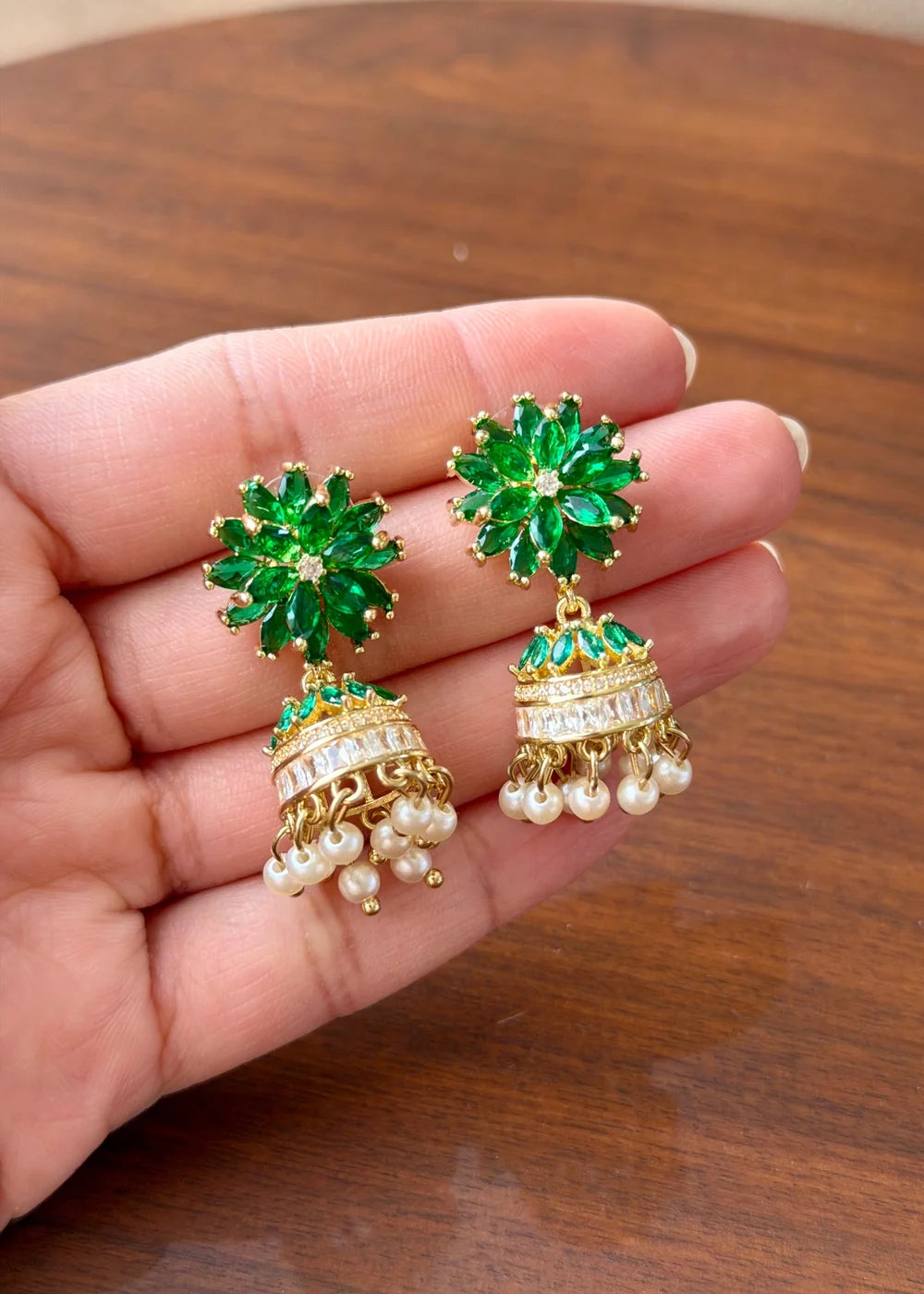 Emerald Floral Jhumki GT87