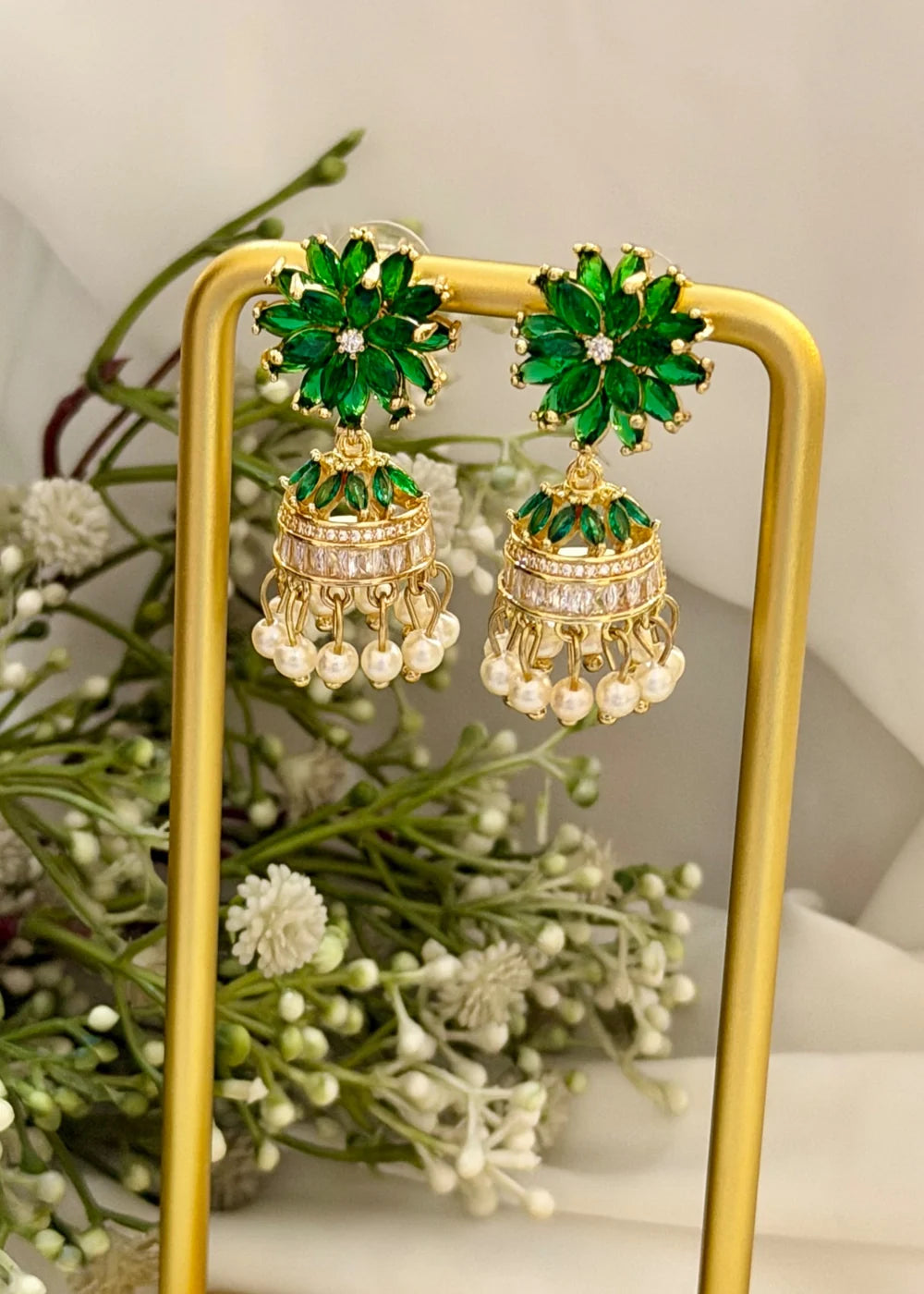 Emerald Floral Jhumki GT87