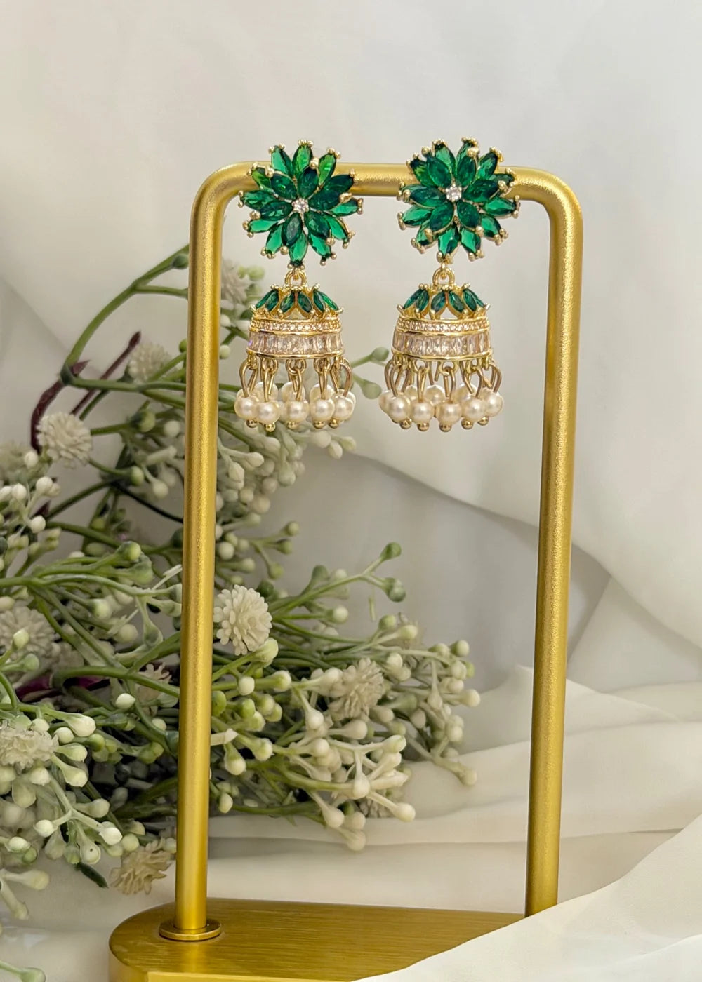 Emerald Floral Jhumki GT87