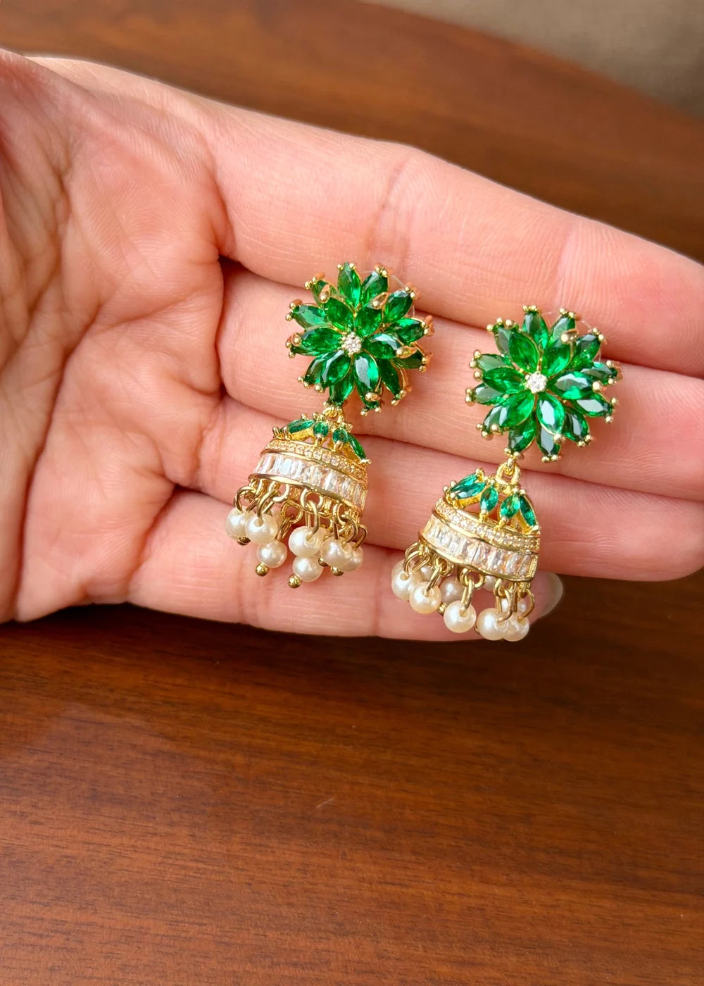 Emerald Floral Jhumki GT87