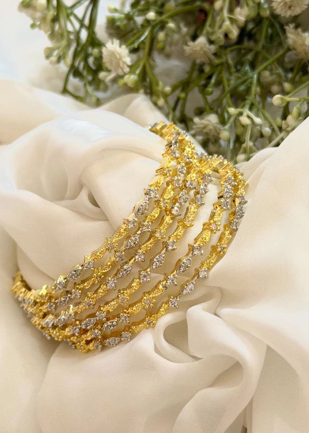 Sohaye Duo Tone Bangles (Set of 6) GB79
