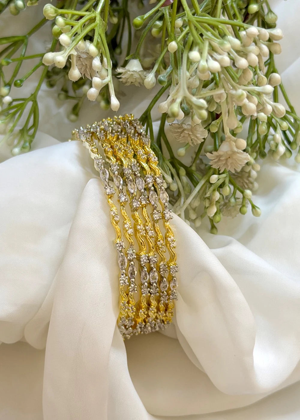 Gold Wave Bangles (Set of 6) GB78