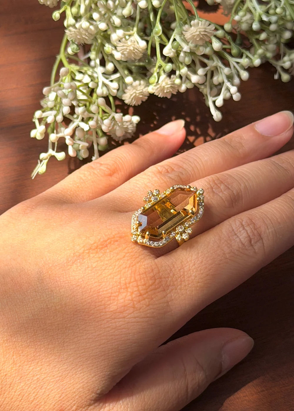 Champagne Crystal Ring (Adjustable) GR54