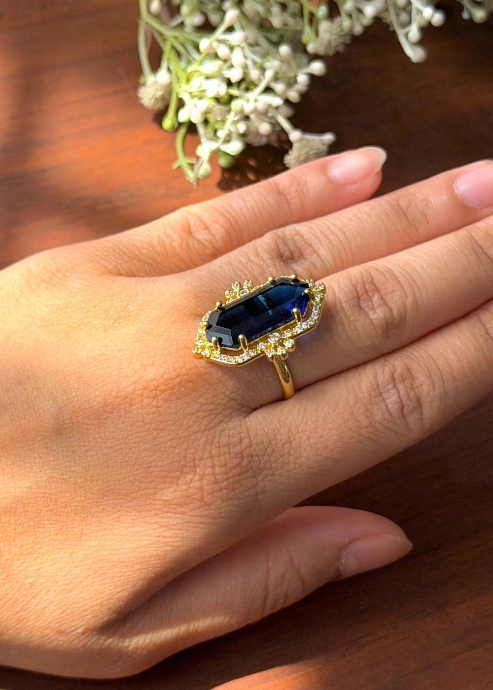 Sapphire Crystal Ring (Adjustable) GR55