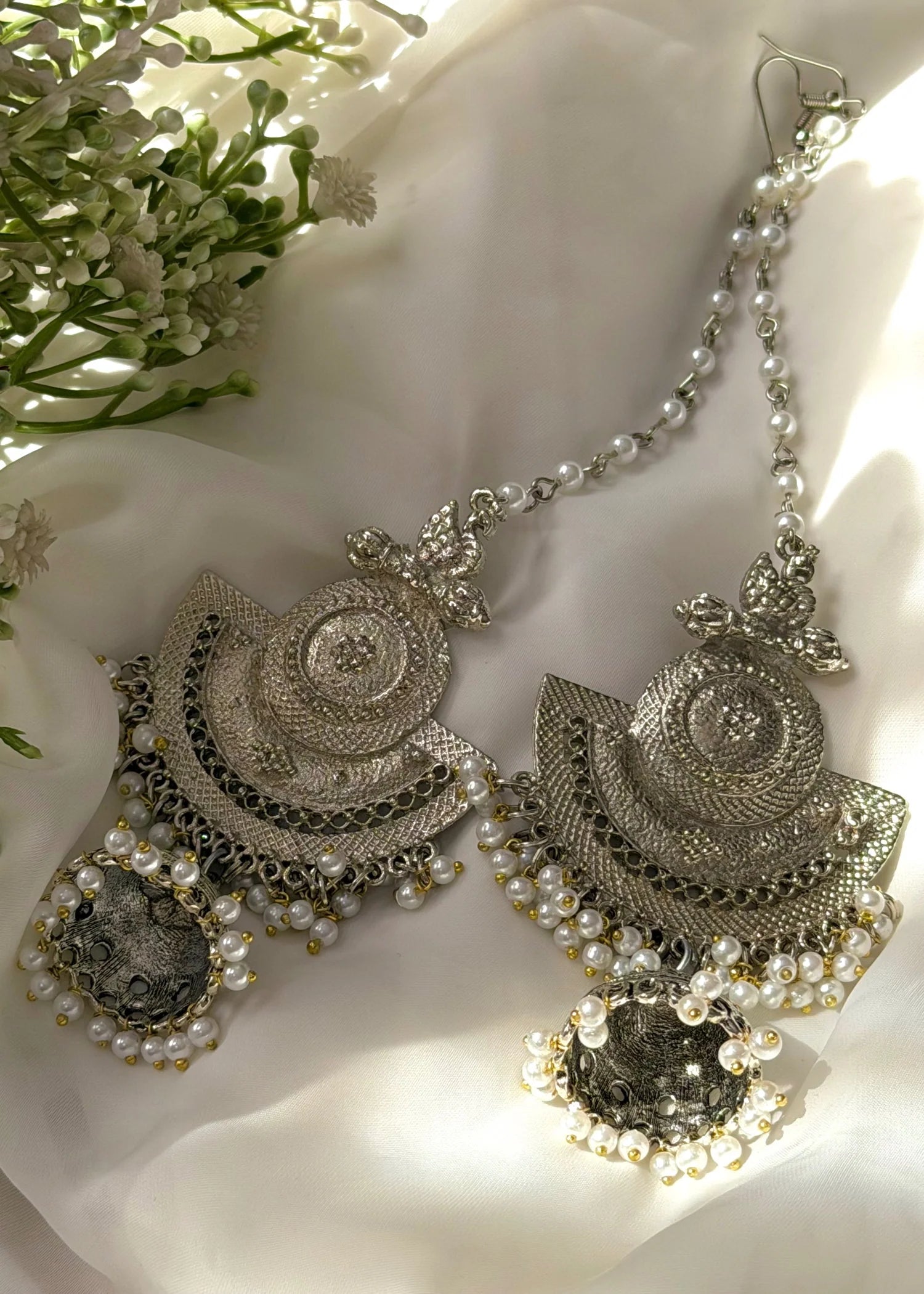 Oxidised Afghani Jhumkas (With Saharas) GT99