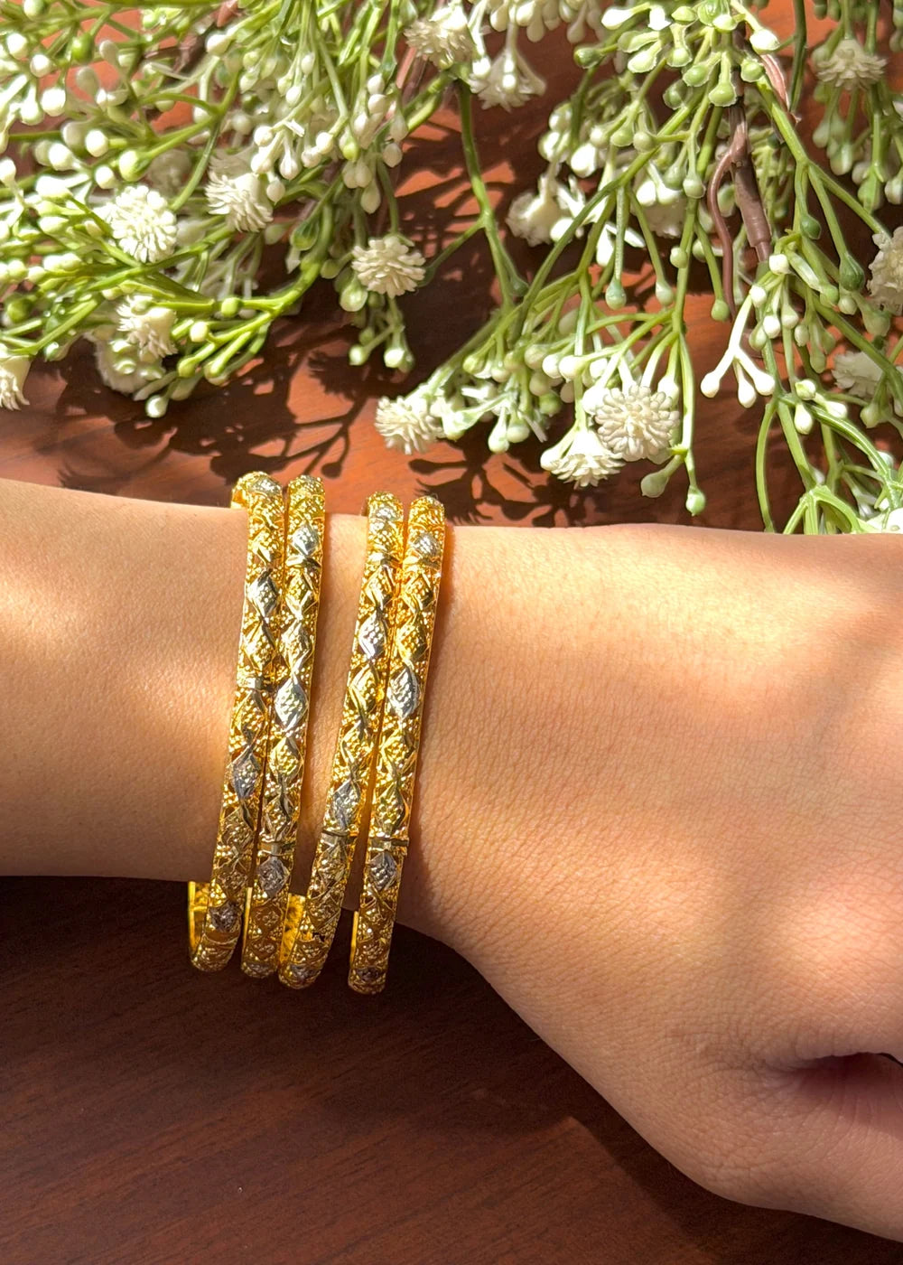 Gleam Duo Tone Bangles (Set of 4) GB86