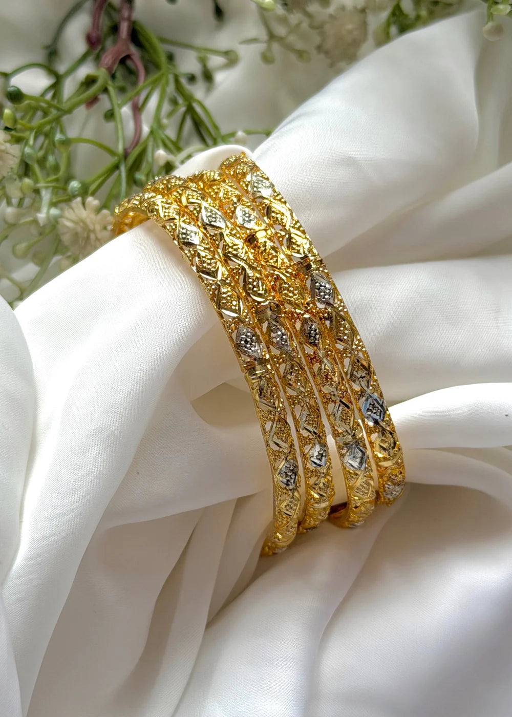Gleam Duo Tone Bangles (Set of 4) GB86