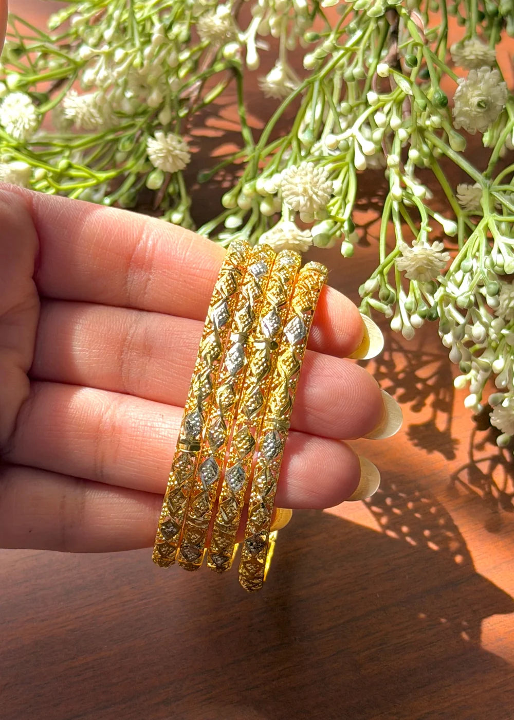Gleam Duo Tone Bangles (Set of 4) GB86