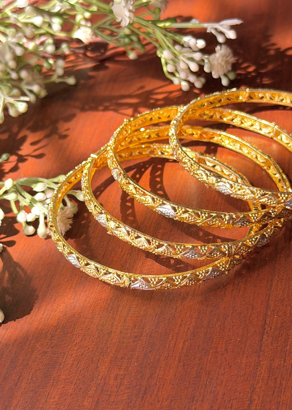 Gleam Duo Tone Bangles (Set of 4) GB86
