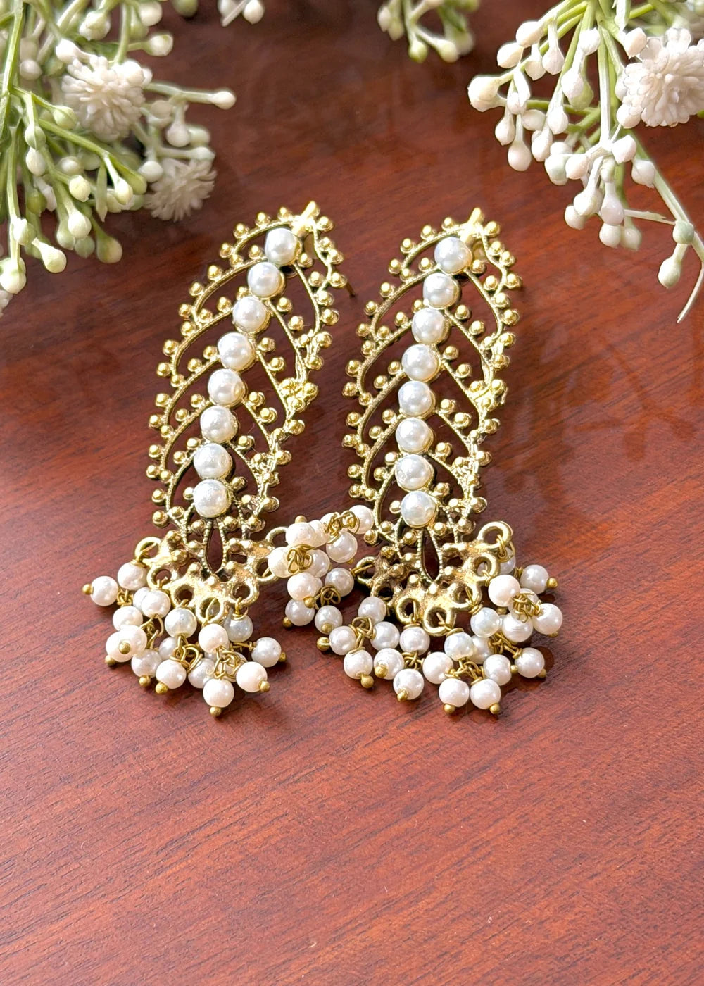 Leaf Pearl Earrings GT100