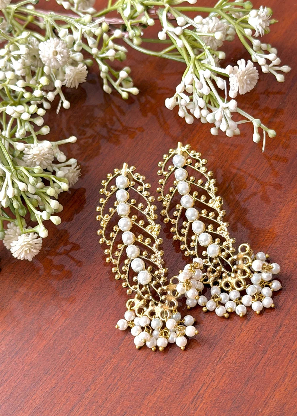 Leaf Pearl Earrings GT100