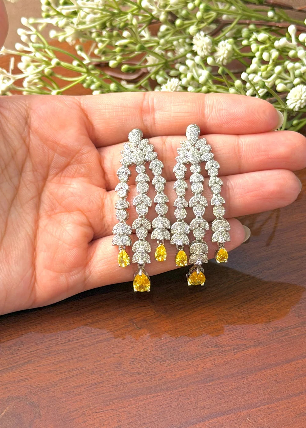 Yellow Diamond Chandelier Earrings GT59