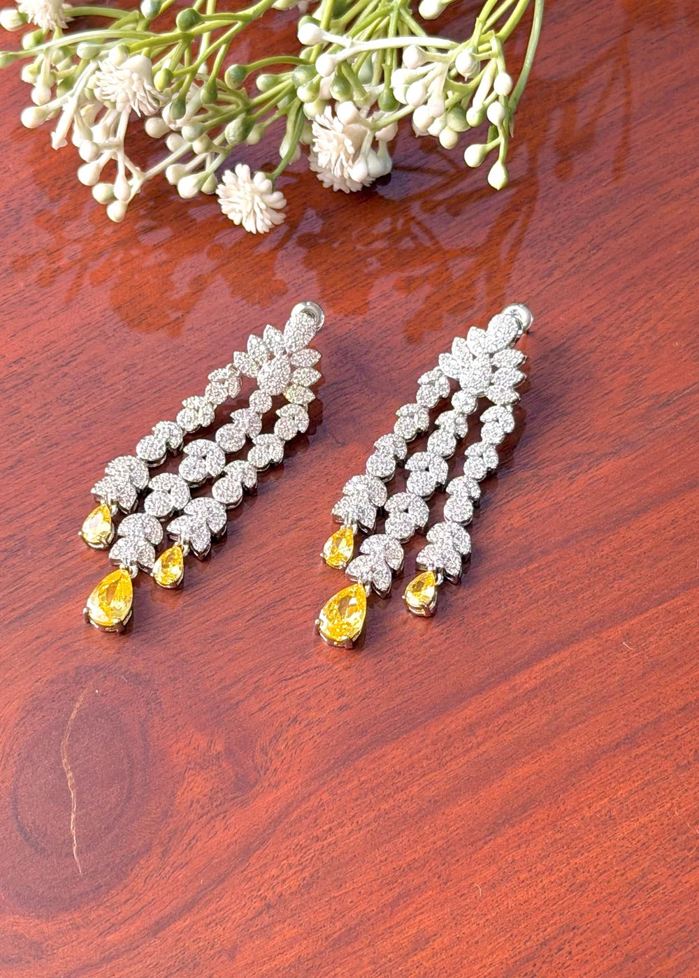 Yellow Diamond Chandelier Earrings GT59