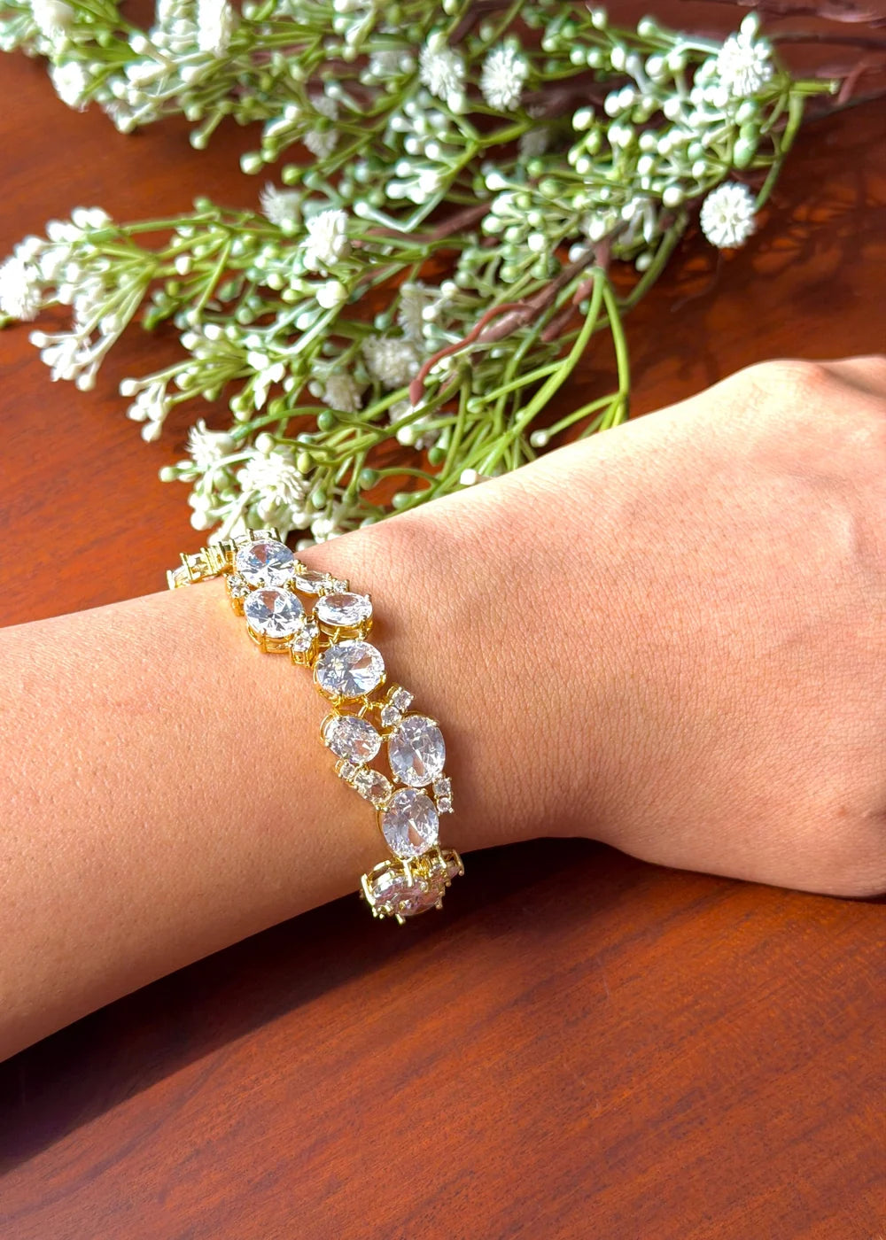 Chunky Zircona Bracelet (Gold)