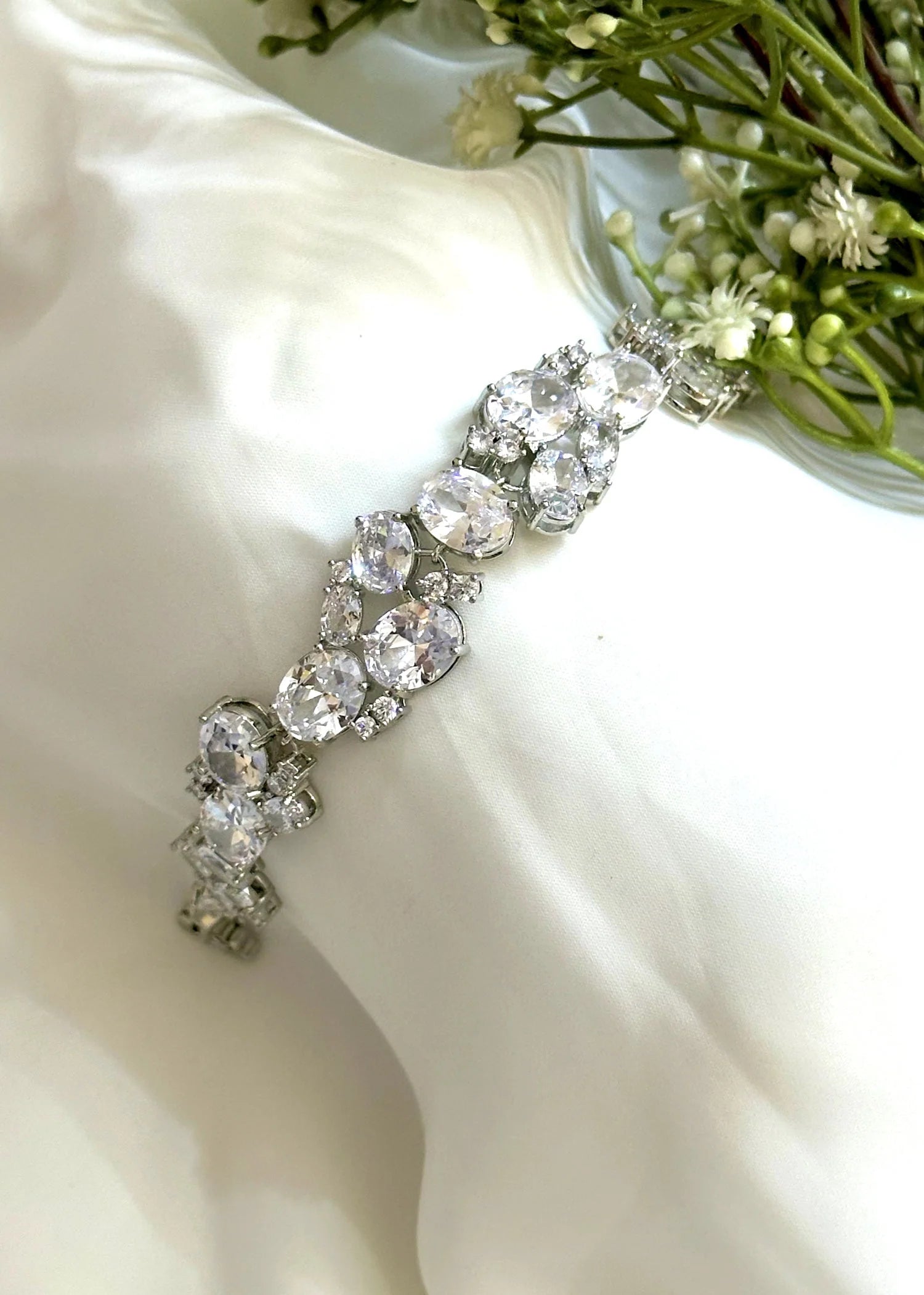 Chunky Zircona Bracelet (Silver)