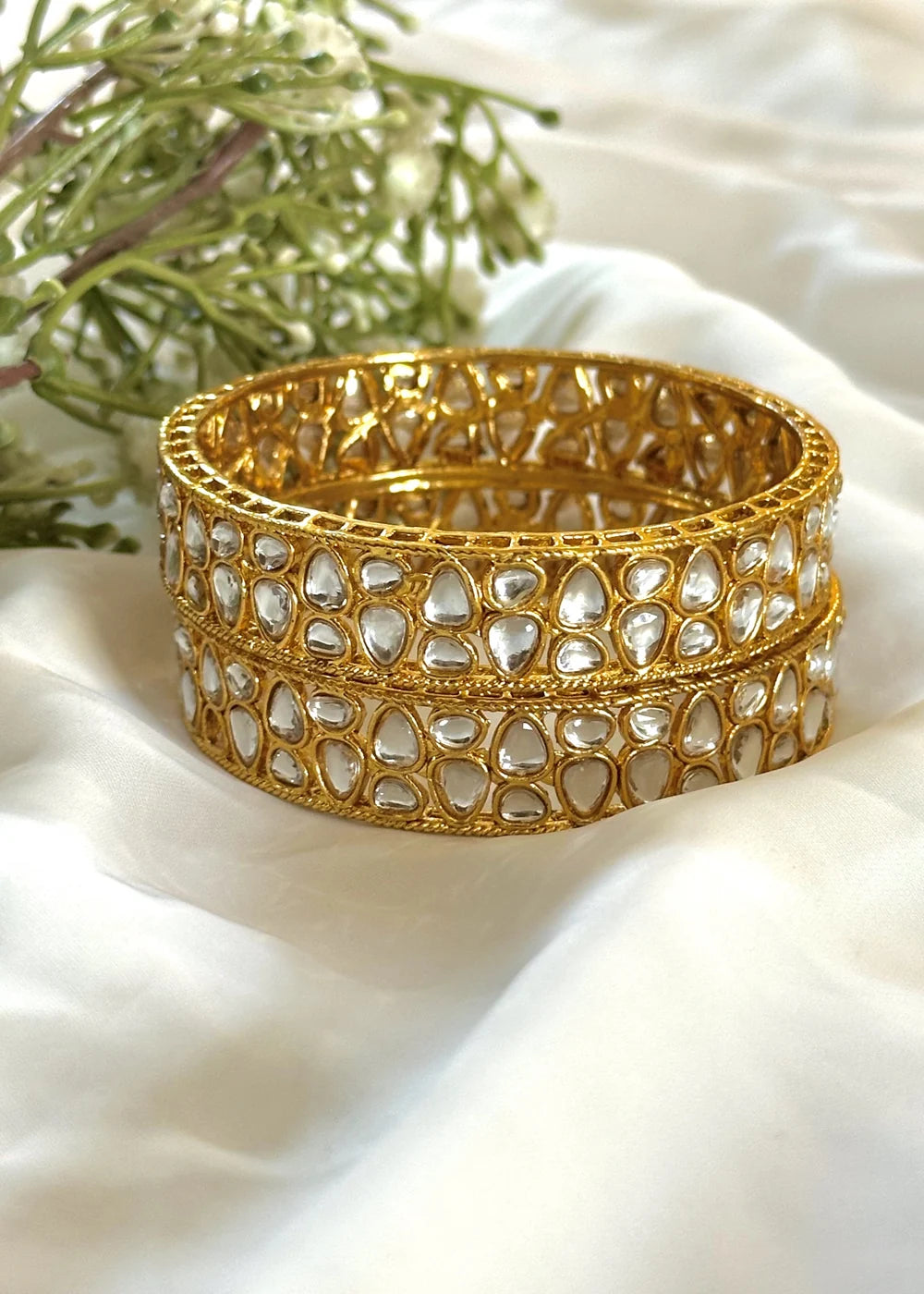 Gul Kundan Bangles (Set of 2) GB47