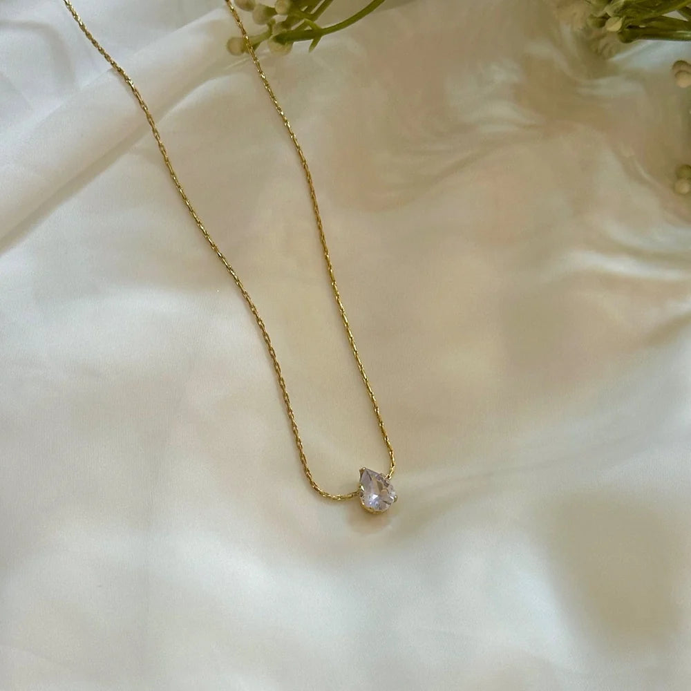 Silver Pear Necklace GN38