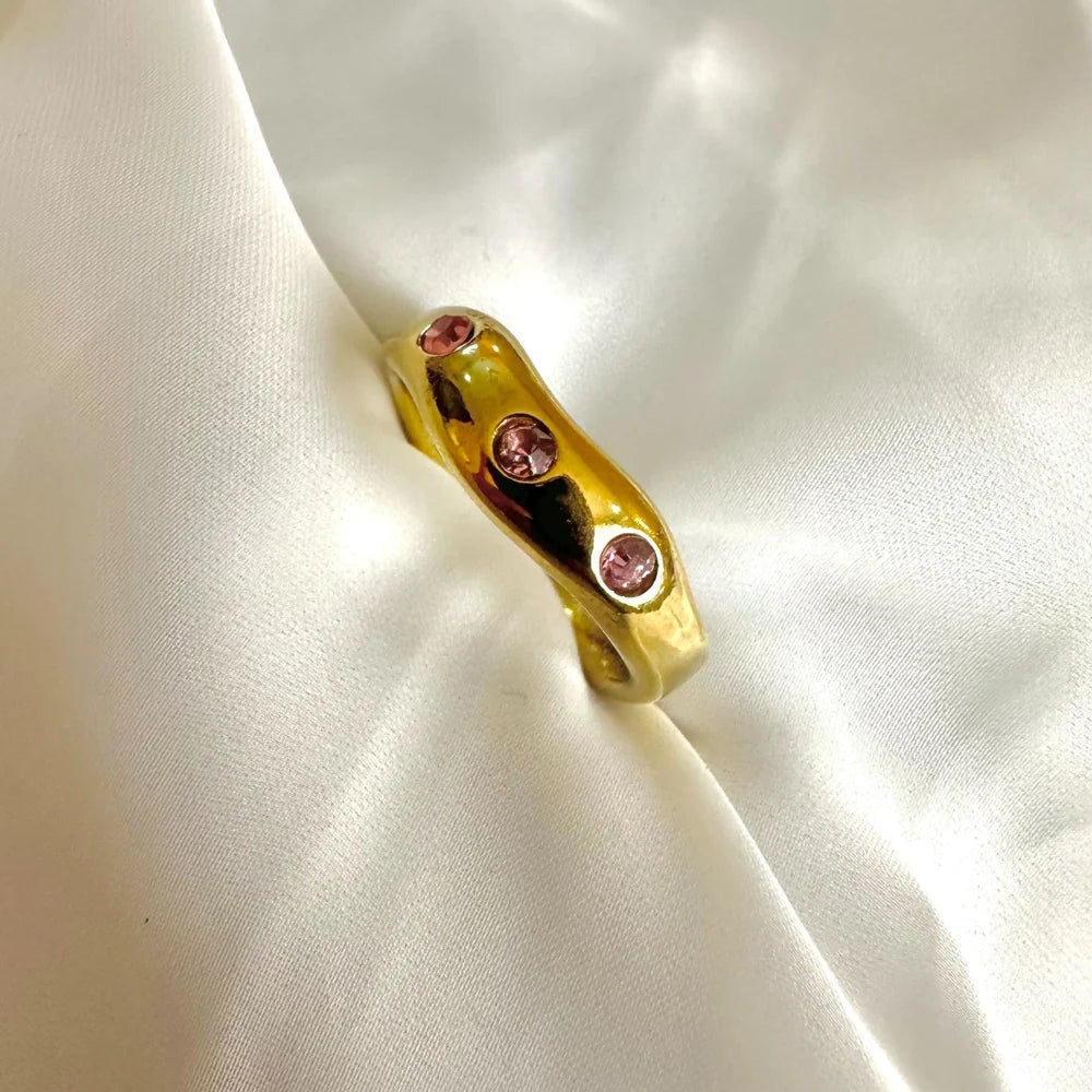 Pink Stone Studded Ring GR32