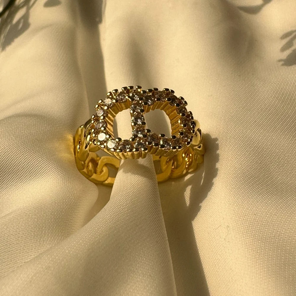 Eight Cali Studded Ring (Adjustable) GR09
