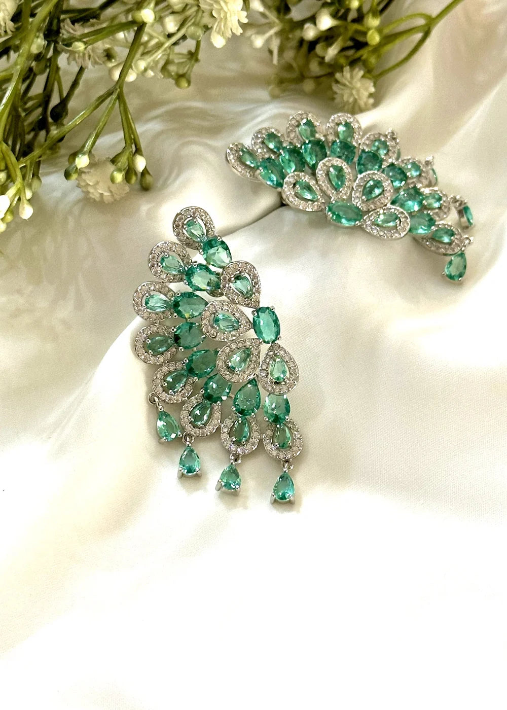 Teal Peacock Earrings GT63