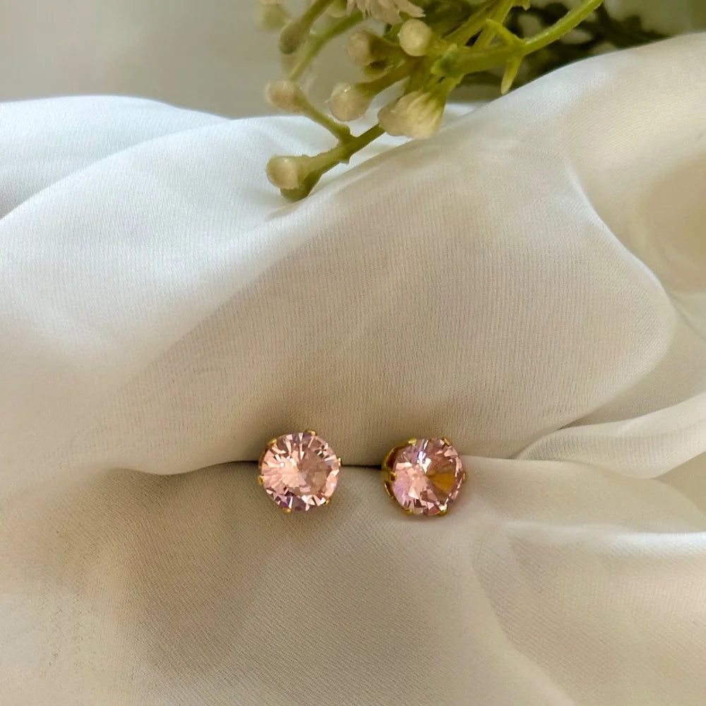 Gilded | Pink Round Studs GT58