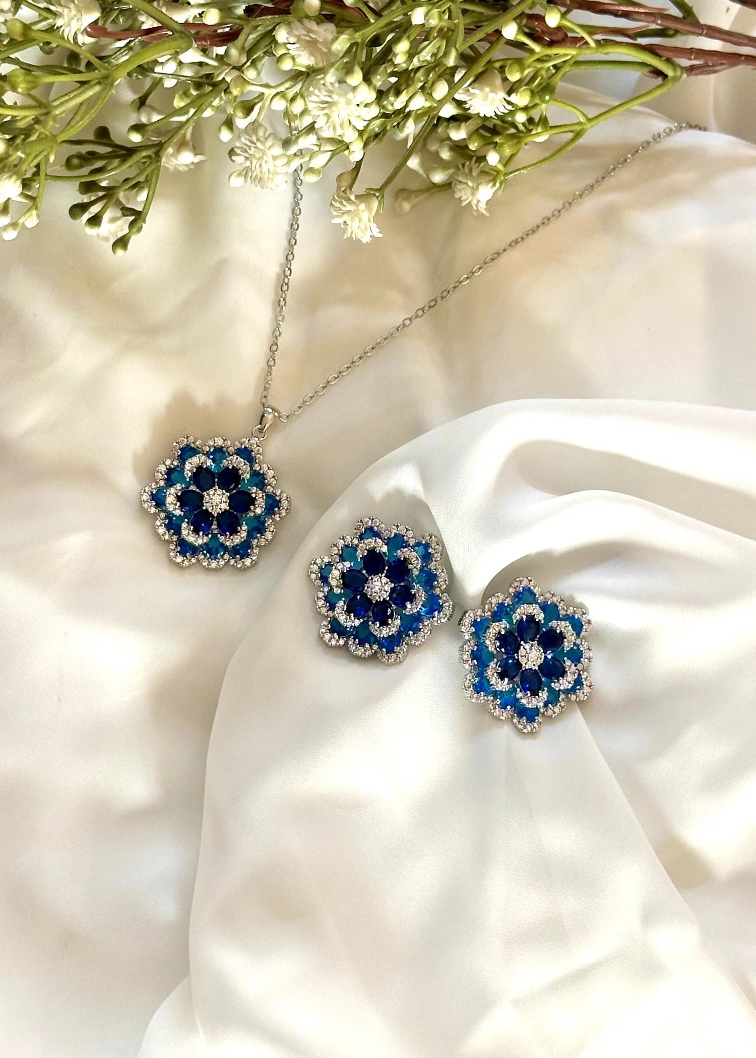 Blue Peony Locket Set GS09