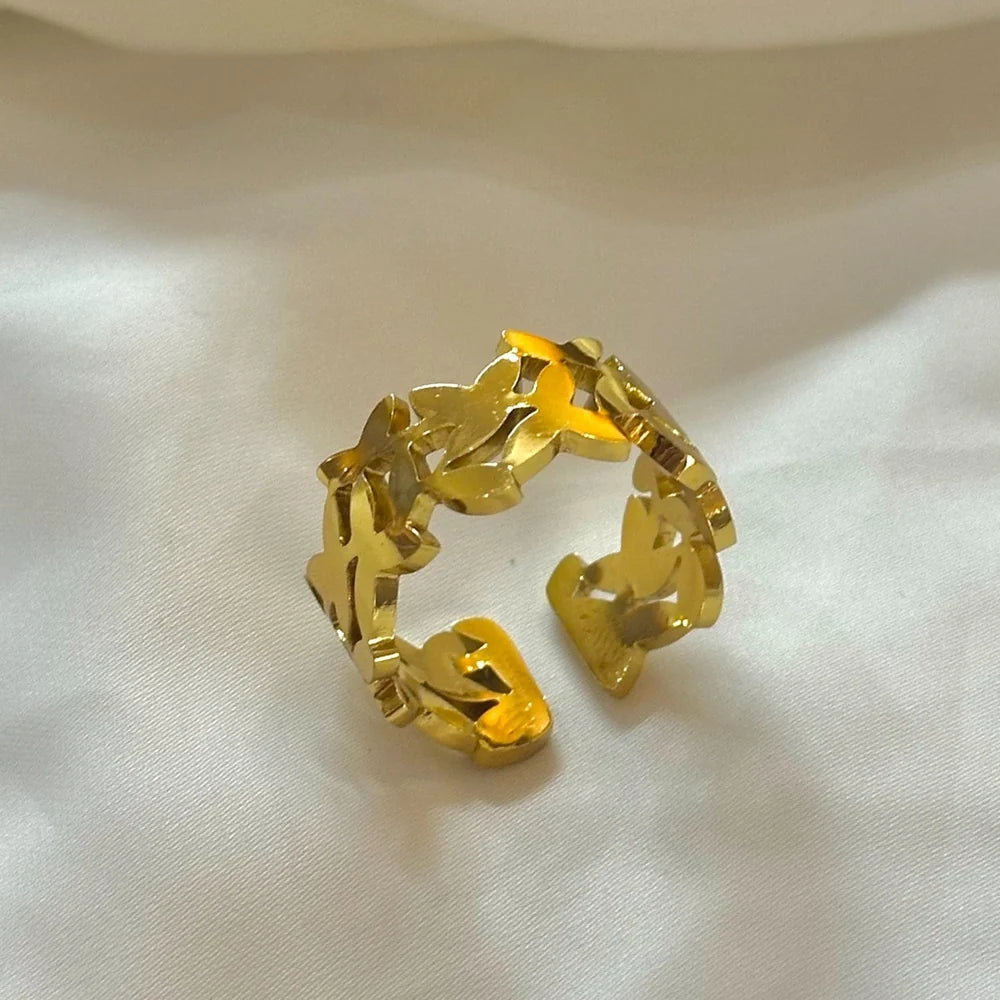 Butterfly Wings Band (Adjustable) ring GR35