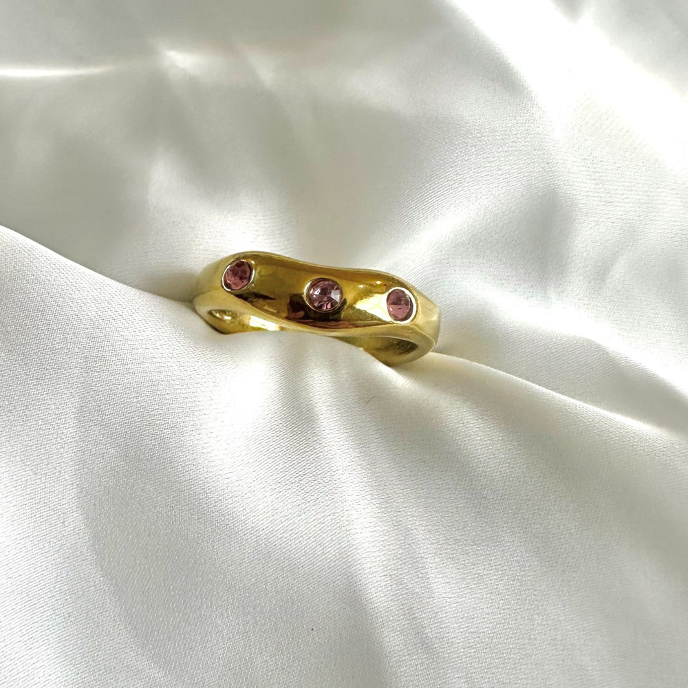 Pink Stone Studded Ring GR32