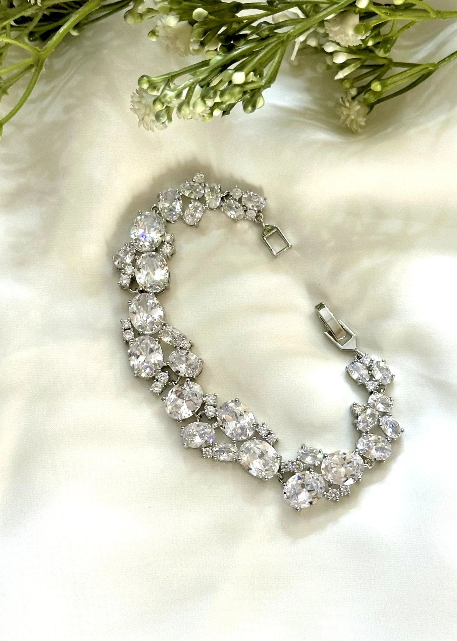 Chunky Zircona Bracelet (Silver)