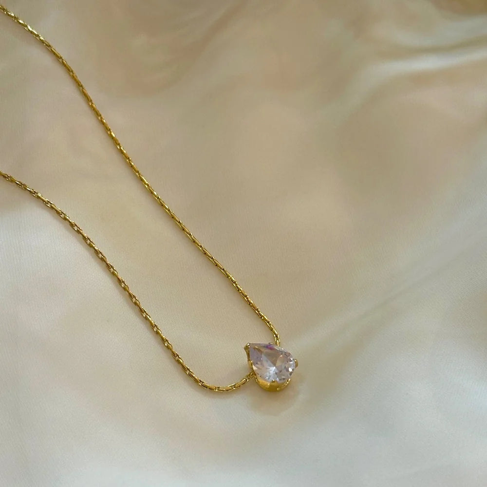 Silver Pear Necklace GN38