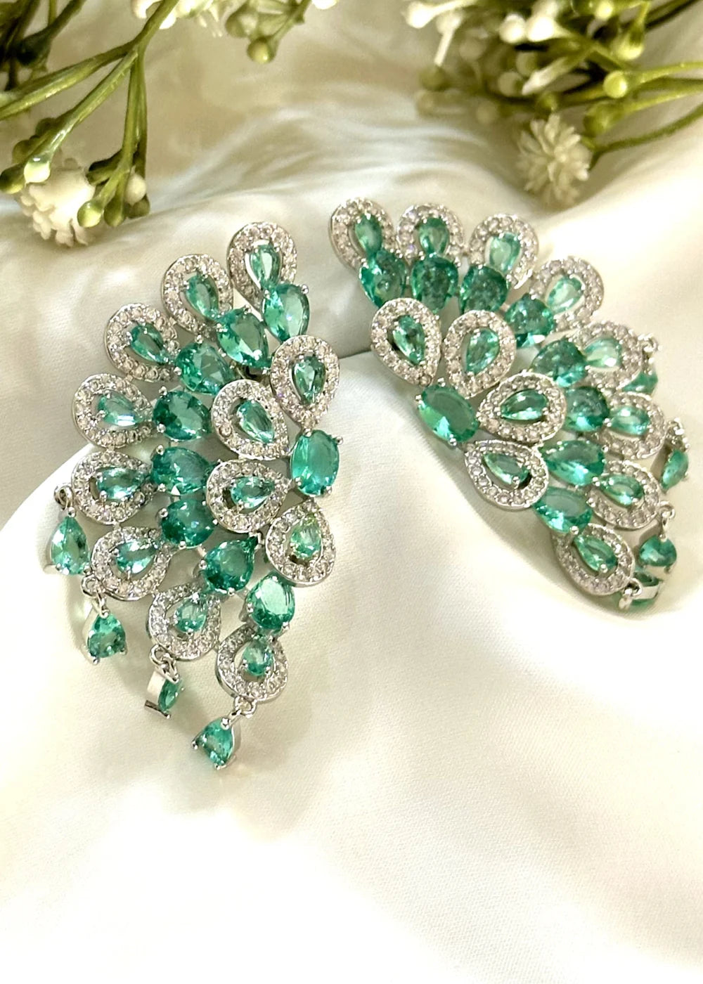 Teal Peacock Earrings GT63