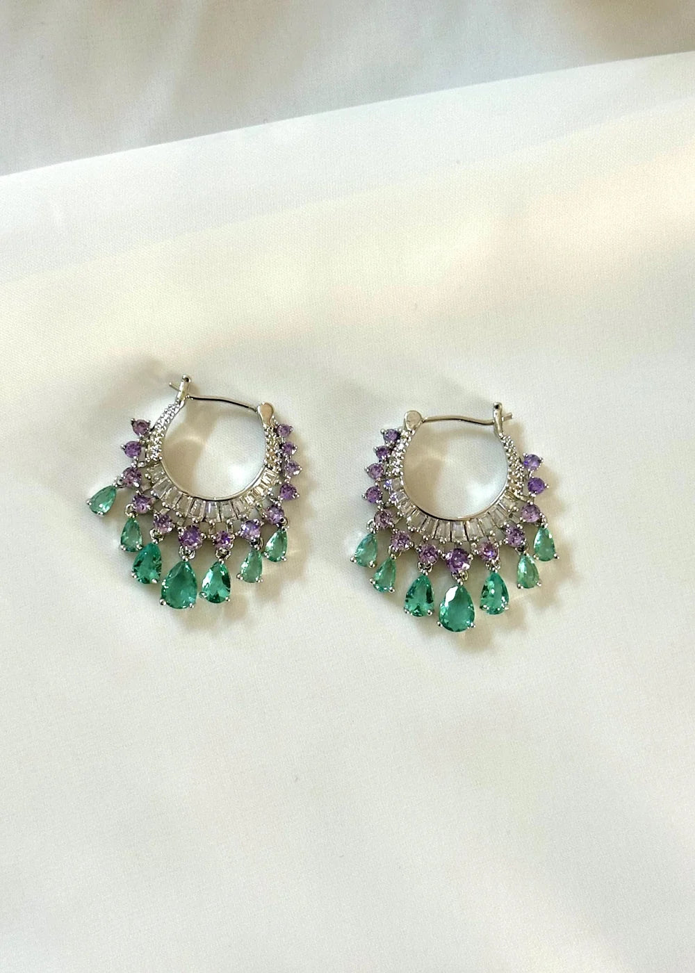 Sierra Amethyst & Teal Hoops GT65