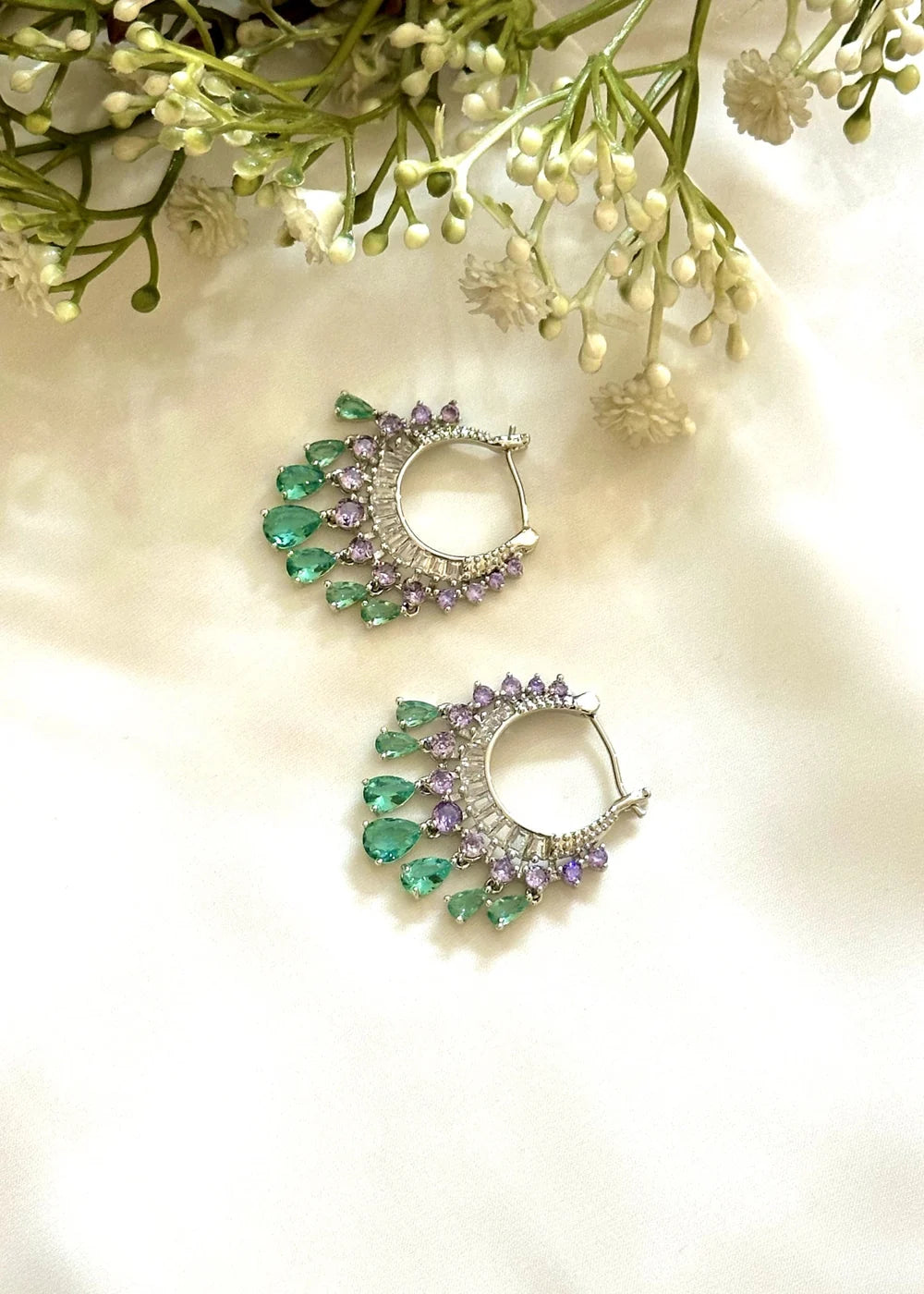 Sierra Amethyst & Teal Hoops GT65