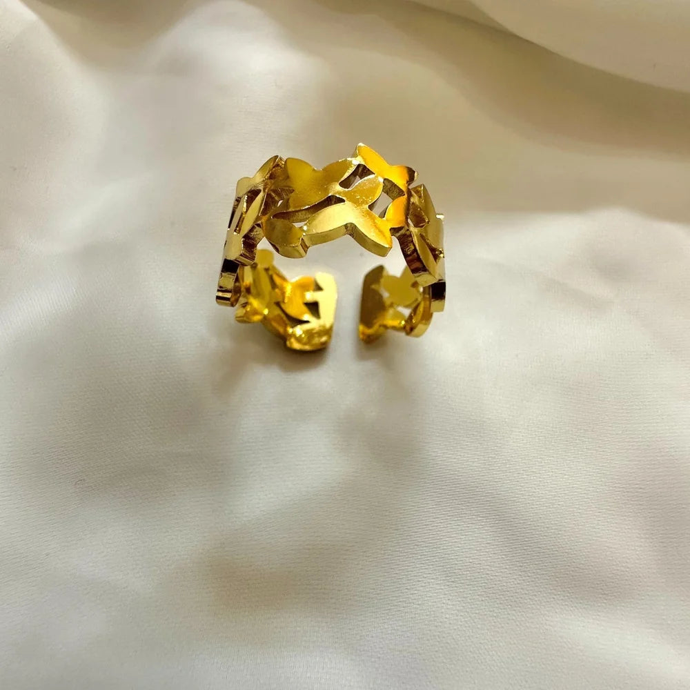 Butterfly Wings Band (Adjustable) ring GR35