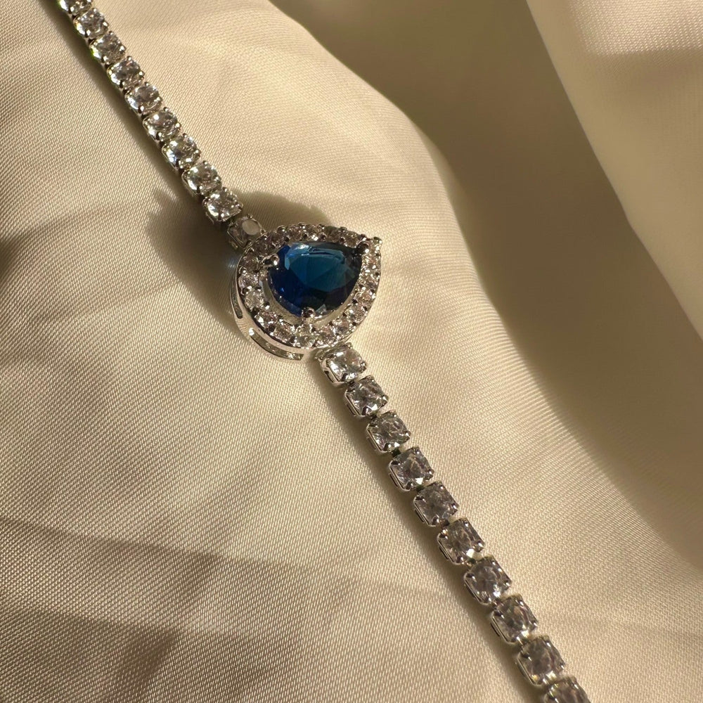 Blue Teardrop Stone Bracelet (Adjustable link)