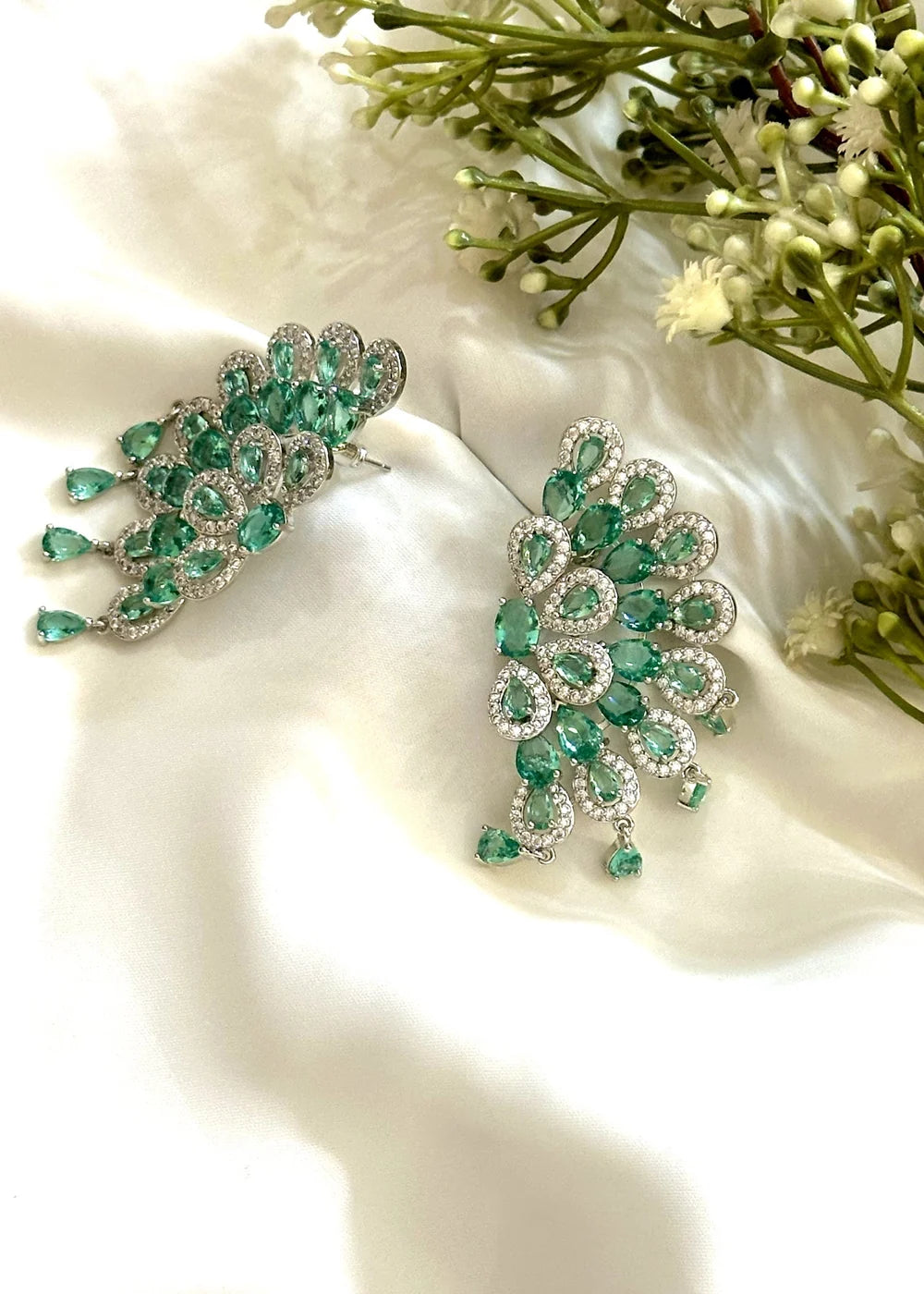 Teal Peacock Earrings GT63