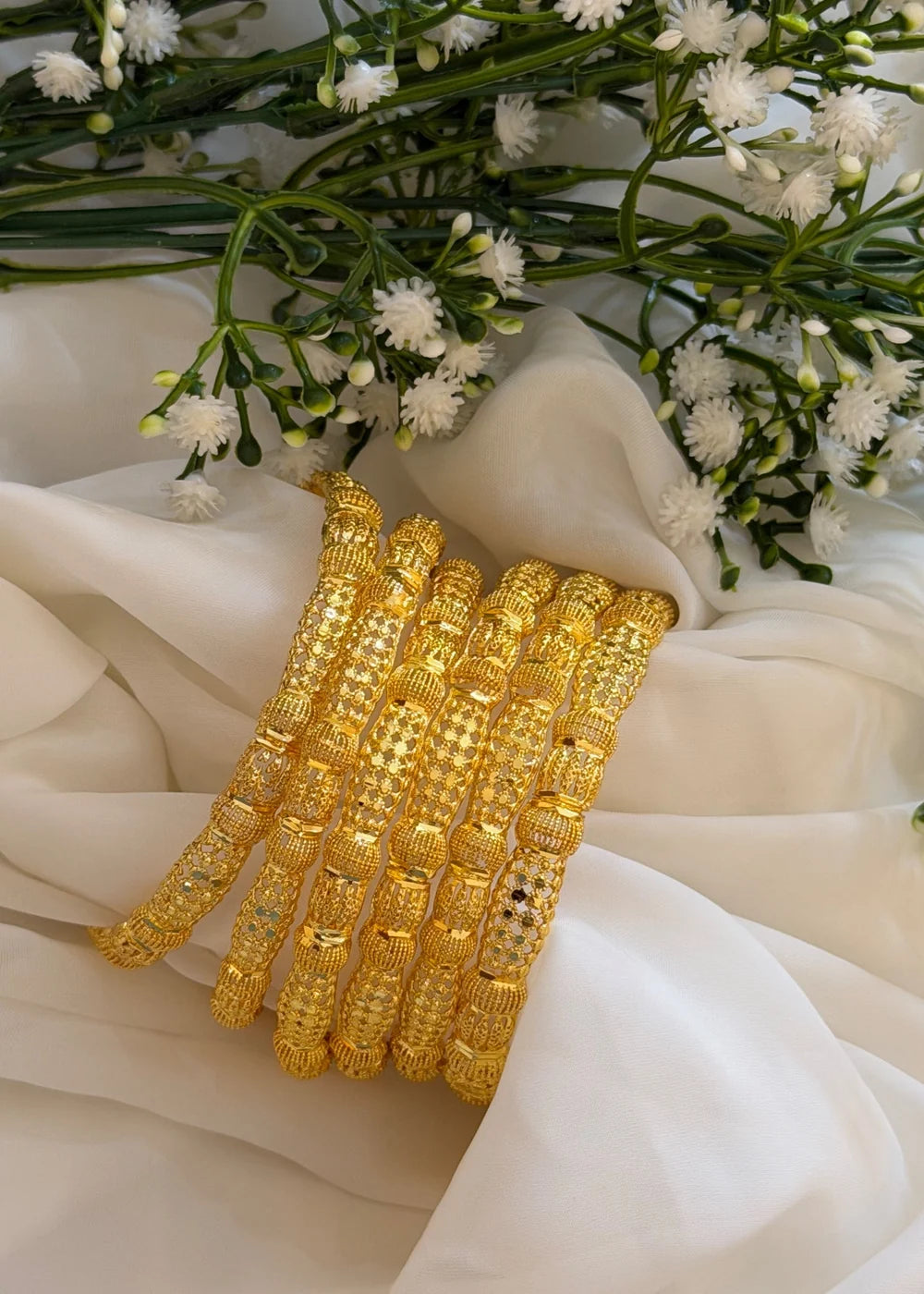 Gold Net Bangles (Set of 6) GB57