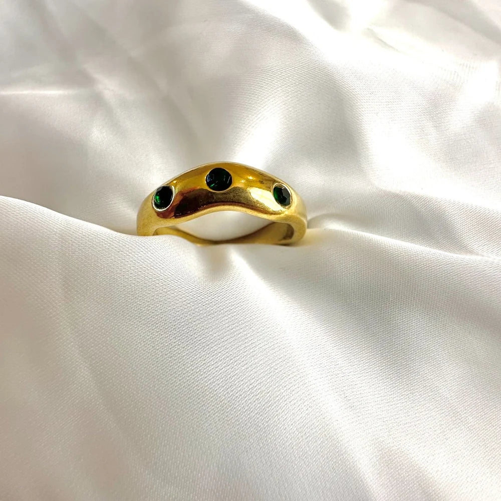 Green Stone Studded Ring GR31