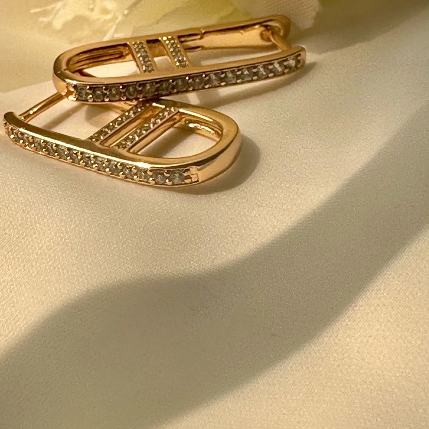 Stella Long Studded Rectangle Hoops GT17
