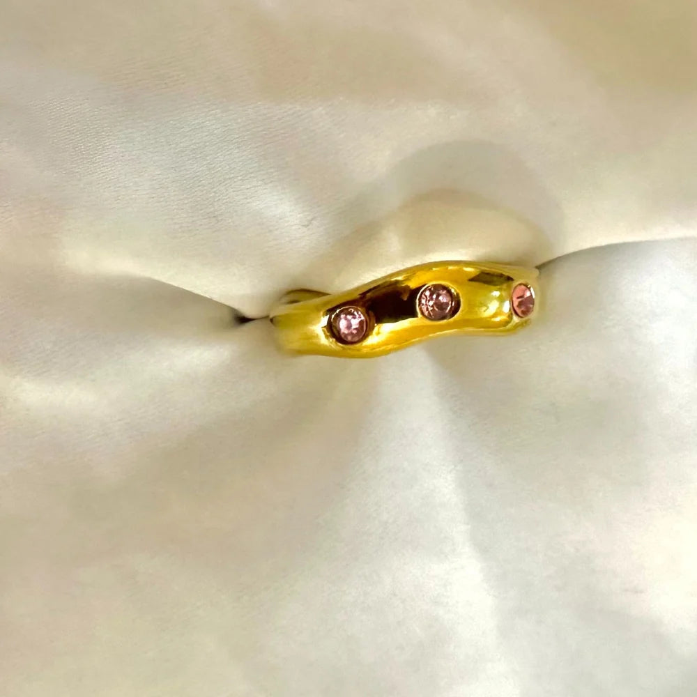 Pink Stone Studded Ring GR32