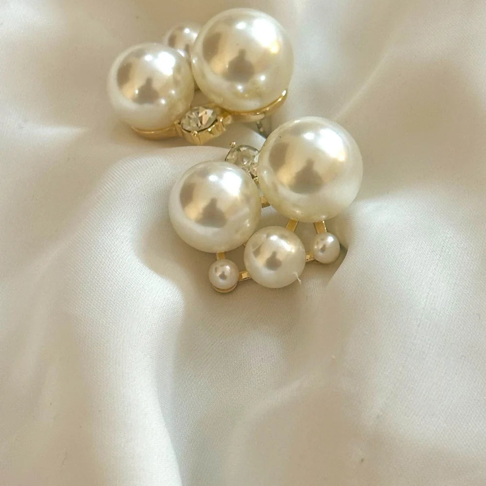 Gold Pearl Cluster studs GT13G