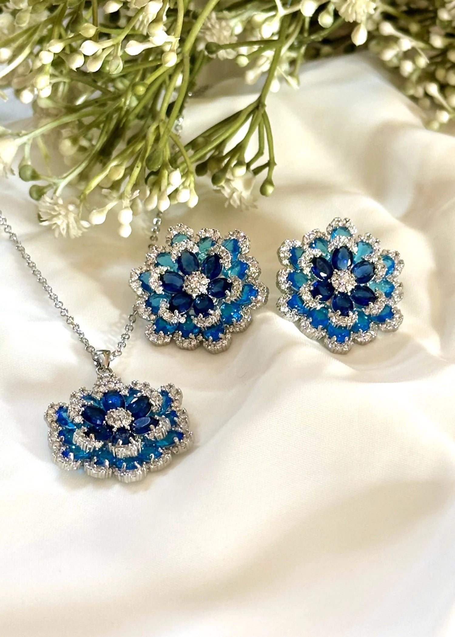 Blue Peony Locket Set GS09