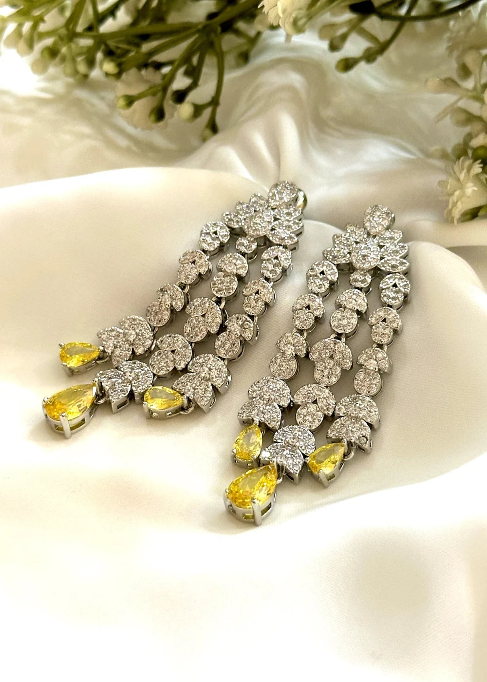 Yellow Diamond Chandelier Earrings GT59