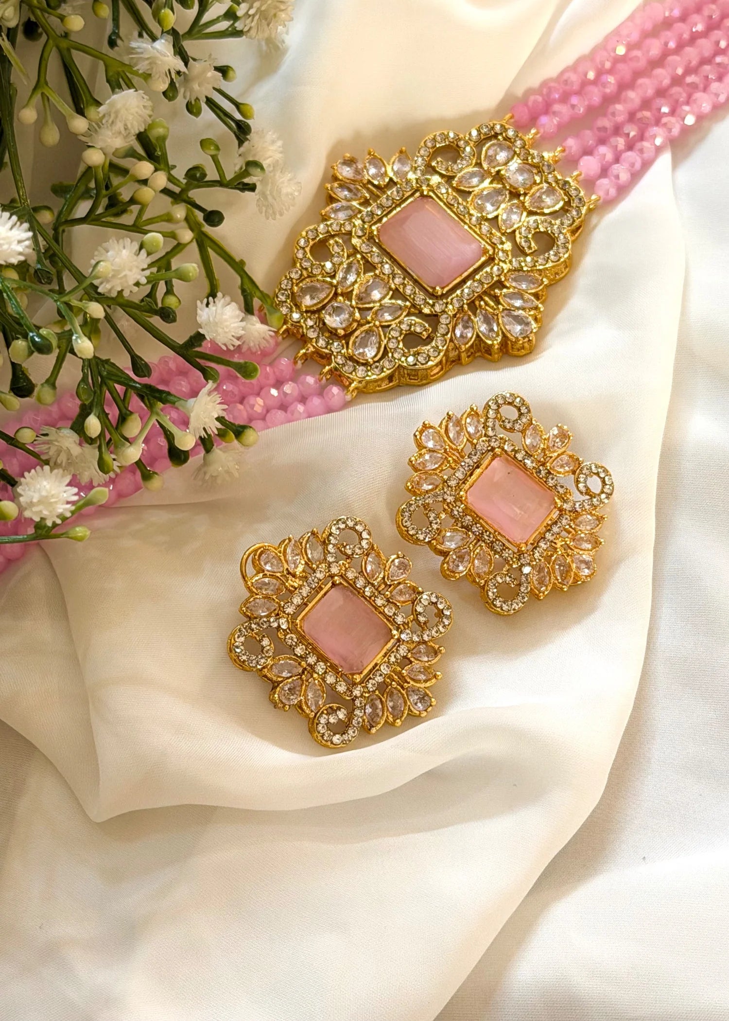 Cherry Pink Choker Set GS42