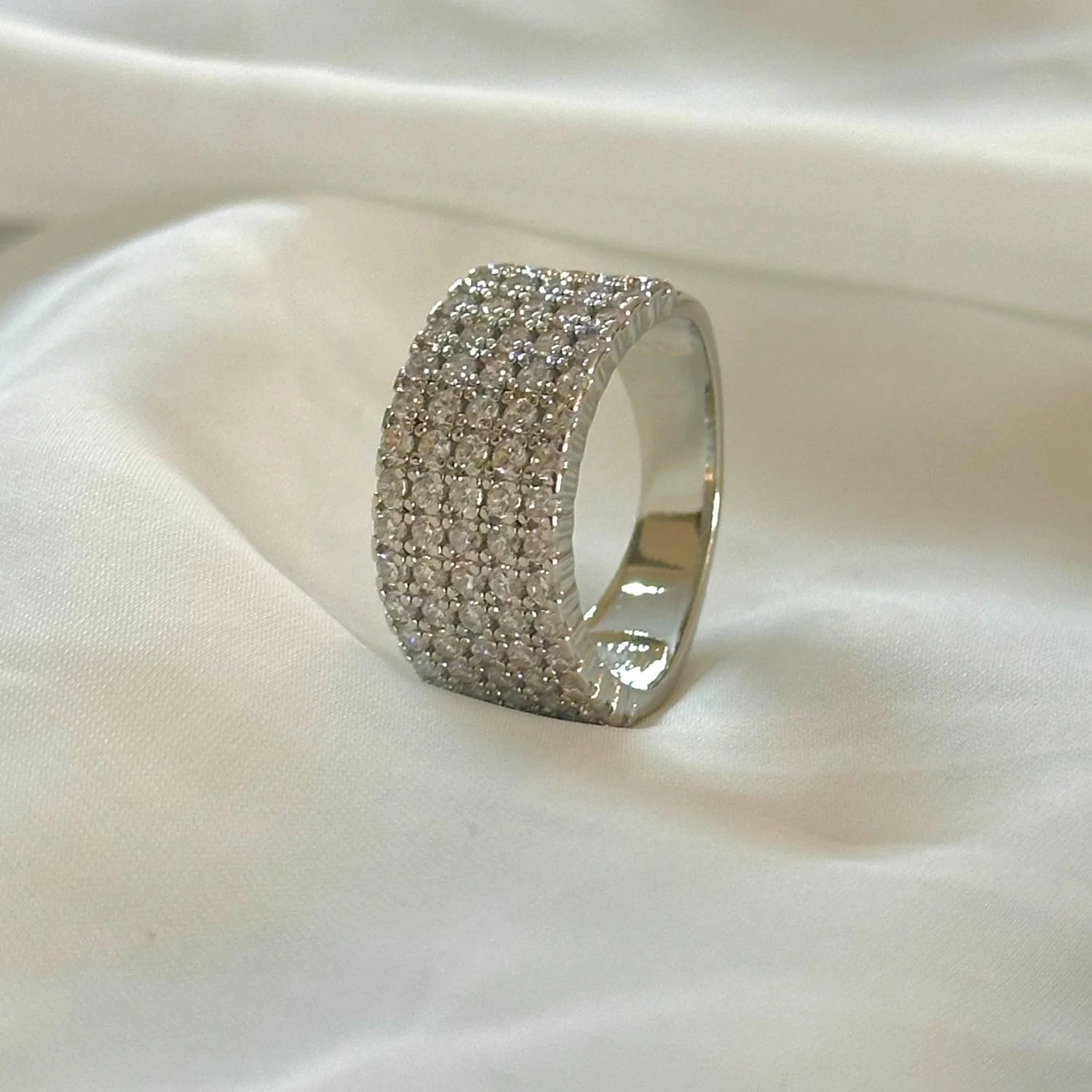 Silver Trapped Layered Ring GR08